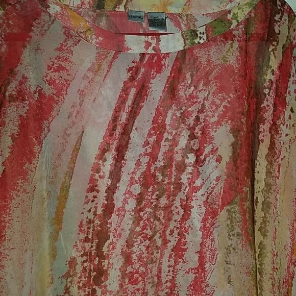 Chico's sheer multi color top Sz. M/L NWOT - Picture 3 of 5
